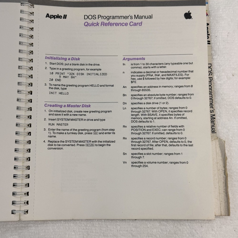 VINTAGE Apple II DOS Programmer’s Manual Free Shipping