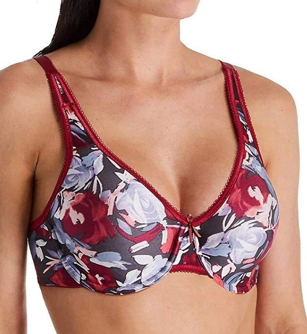 Wacoal 853292 BASIC BEAUTY Full Coverage UNDERWIRE BRA SZ 34DD Floral Print