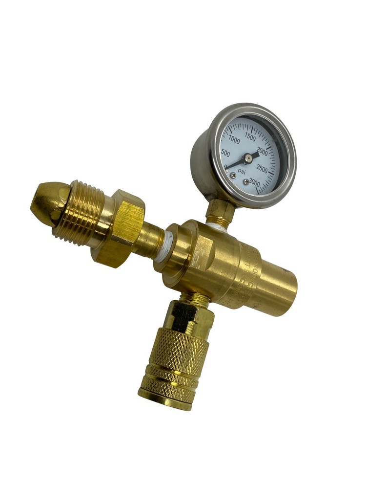 Nitrogen Single Gauge Fixed Flow Piston Regulator 150 PSI CGA 580 quick connect