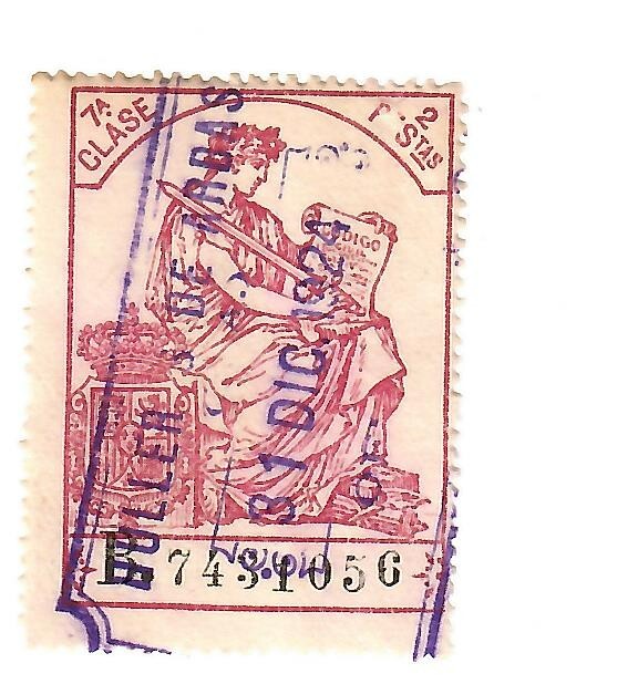 Spain Revenue 1924 2 pesetas used
