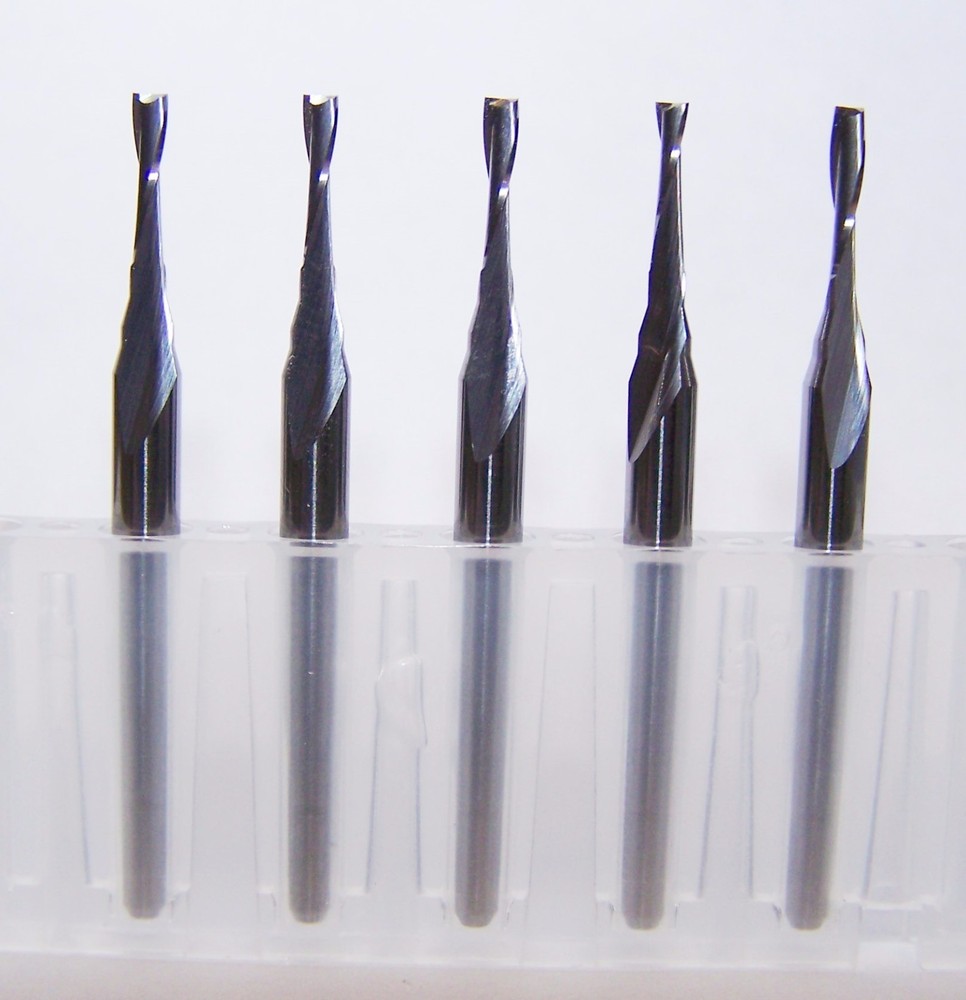 (5) 1.60mm (.0630") 2 FLUTE MICRO CARBIDE ENDMILLS FOR FLEX AND SOFT MATERIALS