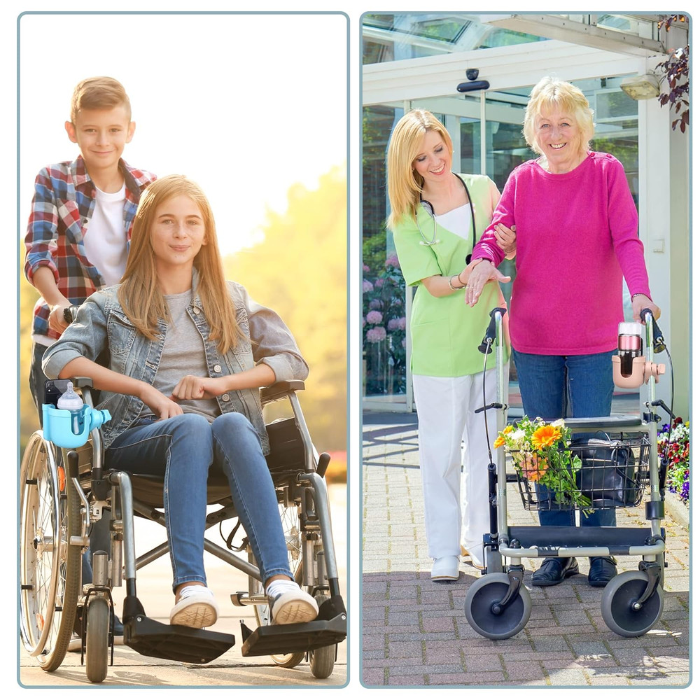 Universal Stroller Cup Holder, Adjustable Drink Holder with Phone Holder for Bab