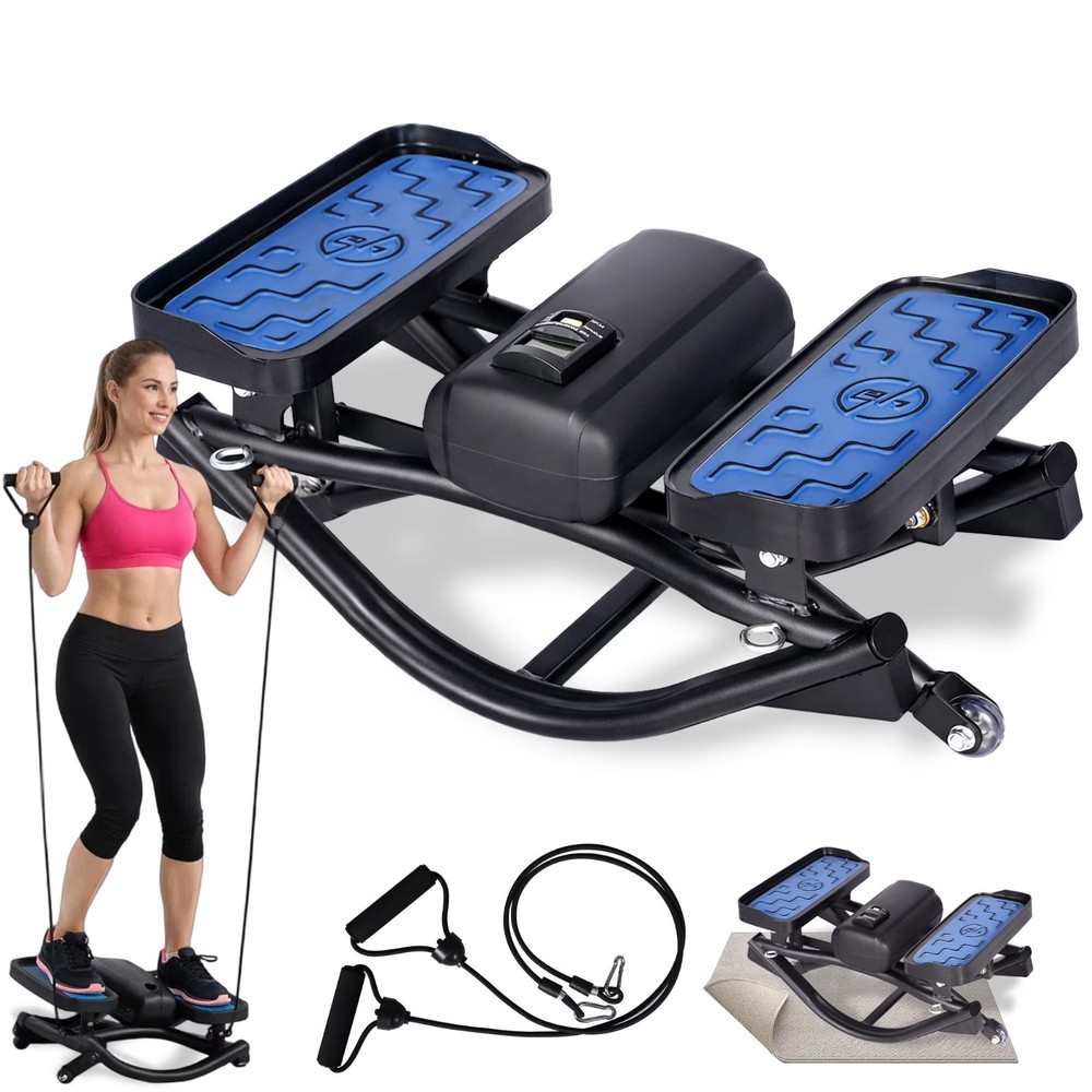 Lateral Side Stepper Machine with Resistance Bands Step Machine for Home Gym