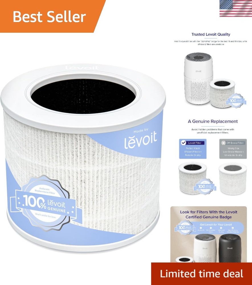 Genuine Levoit Core Mini-P Replacement Filter for Peak Air Quality - 3 Pack
