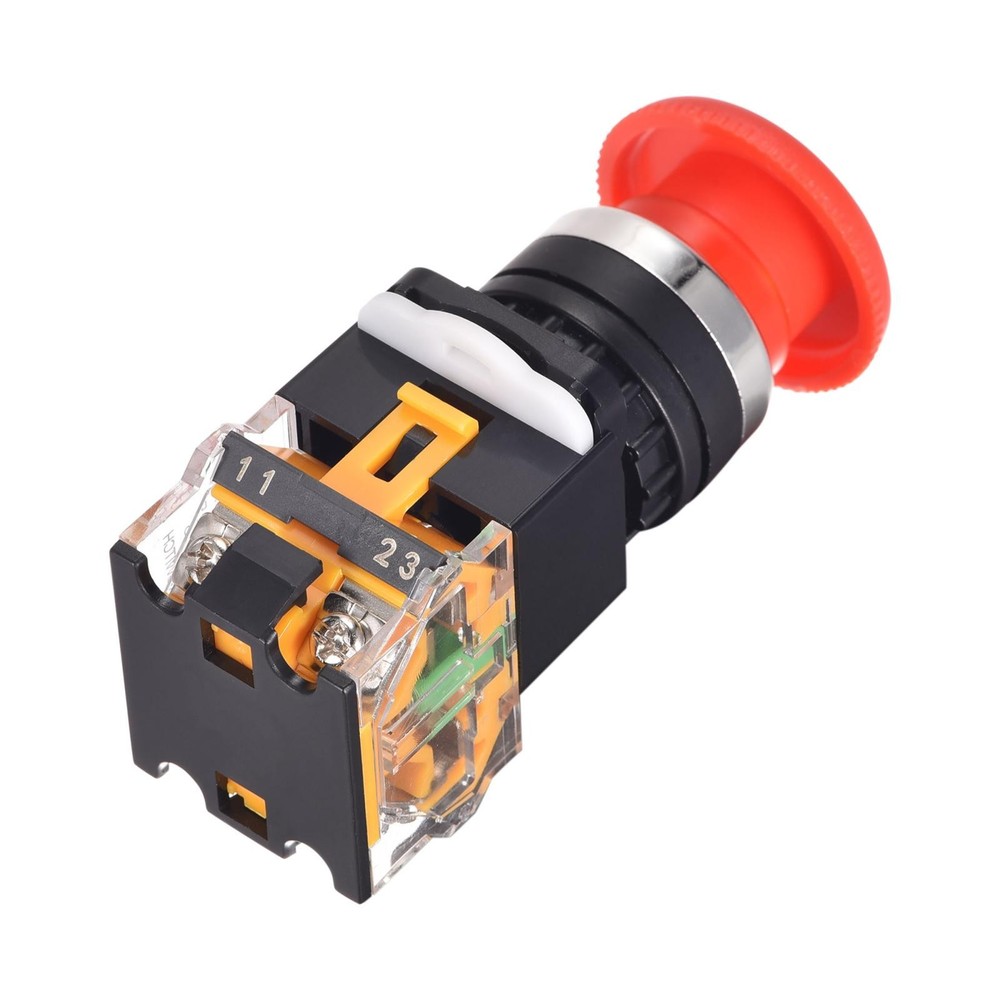 22mm Mounting Latching Emergency Stop Push Button Switch With 65mm Circle