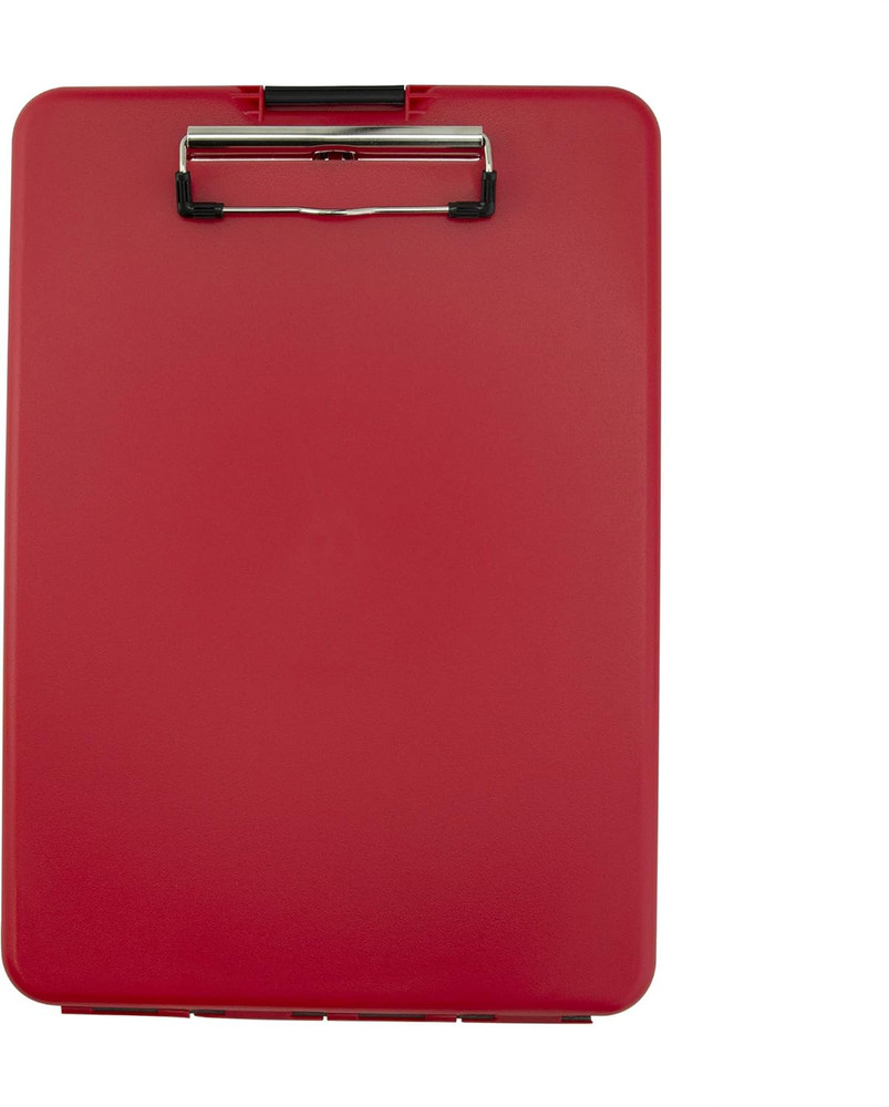 Slimmate Letter Size Storage Clipboard, Polypropylene, Red