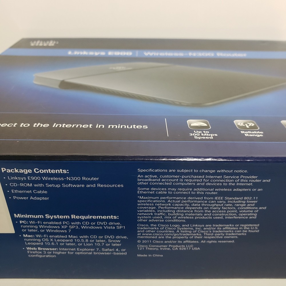 Cisco Linksys E900 Wireless-N300 Router (Windows Mac)