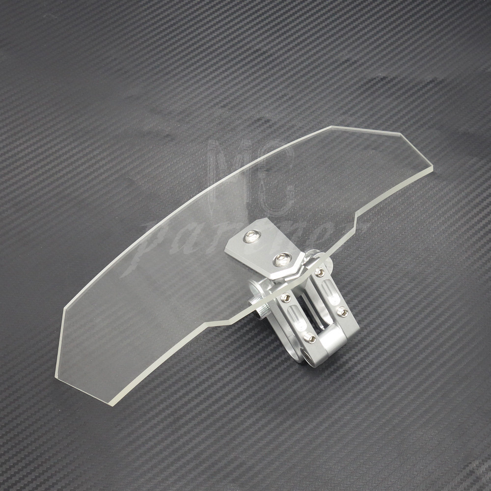 Adjustable Clip On Windshield Extension Spoiler Wind Deflector For Motorcycle