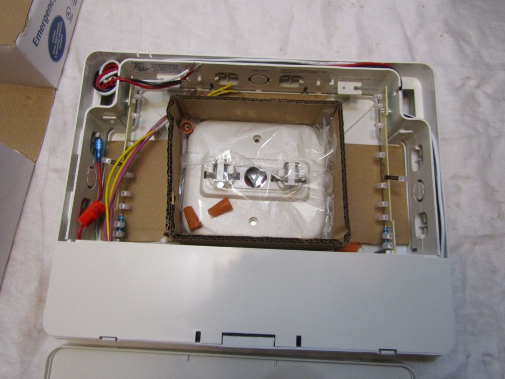 Emergency Exit Lighting Fixture LED Battery Backup Remote Capable Red NIB