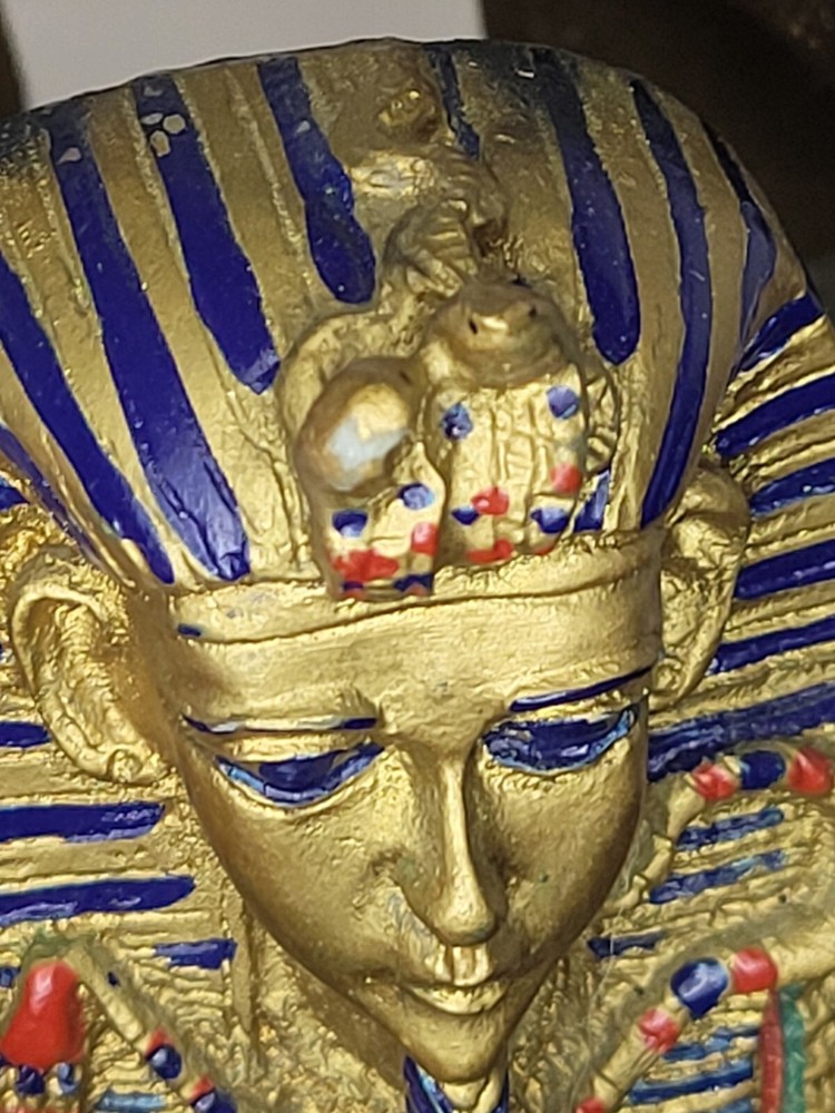 Egyptain pharaoh Bust candle Holder, Has Small Damage Decor Replacement