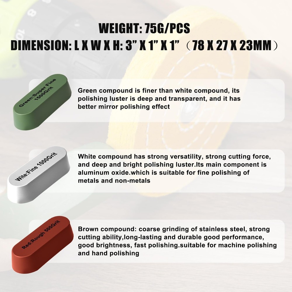 26pcs Buffing Wheel Kit for Drill – Different Size and Density Polishing Buff...