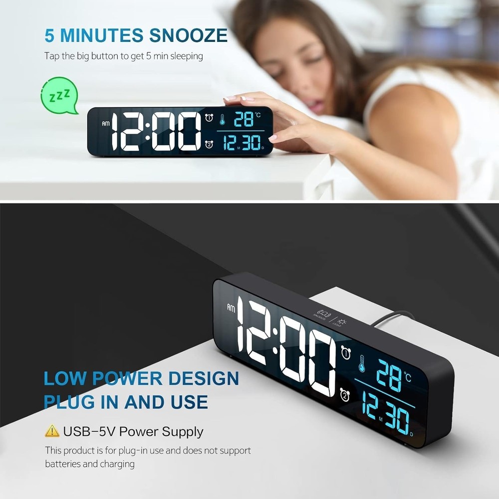 Digital Home Led Table Desk Clock With Calendar Temperature Clock