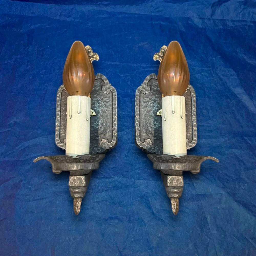 Antique Pair Mission Gothic Sconces Rare 2M