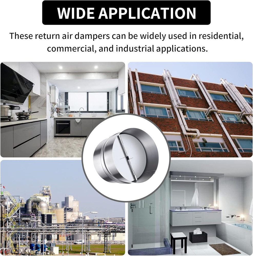 6 Inch Backdraft Damper Back Draft Vent Duct Shutter Blocker, Backflow Ducting I