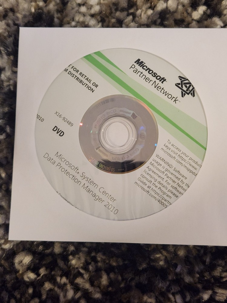 Microsoft System Center Data Protection Manager 2010 MSDN DVD Disc X16-92489