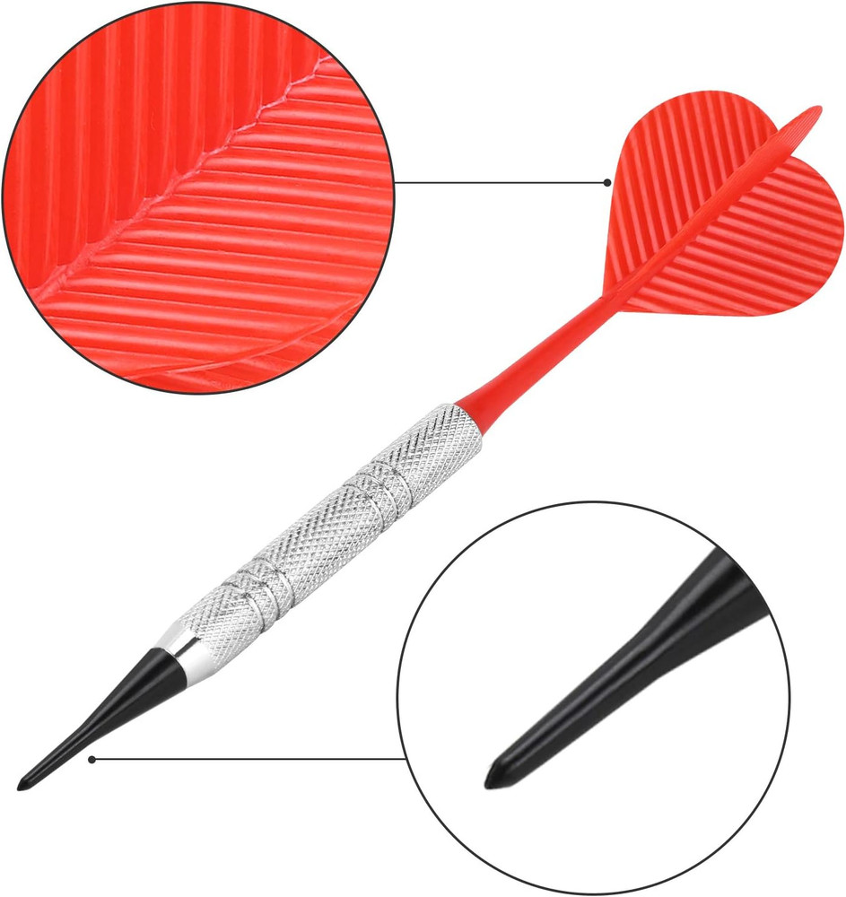 12 Soft Tip Darts with 100 Replacement Tips for Electronic and Plastic Dartboard