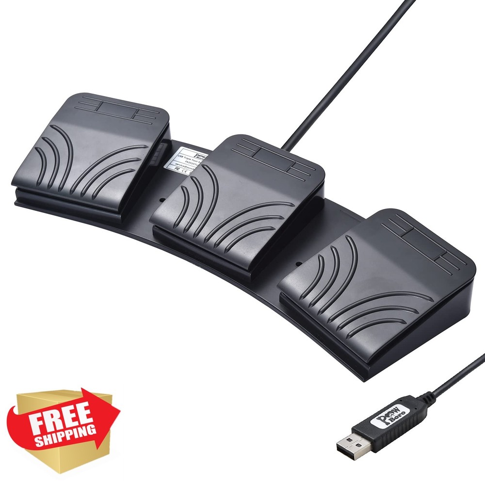 Powboro Triple 3 Pedal USB Foot Switch Control PC Computer Multimedia