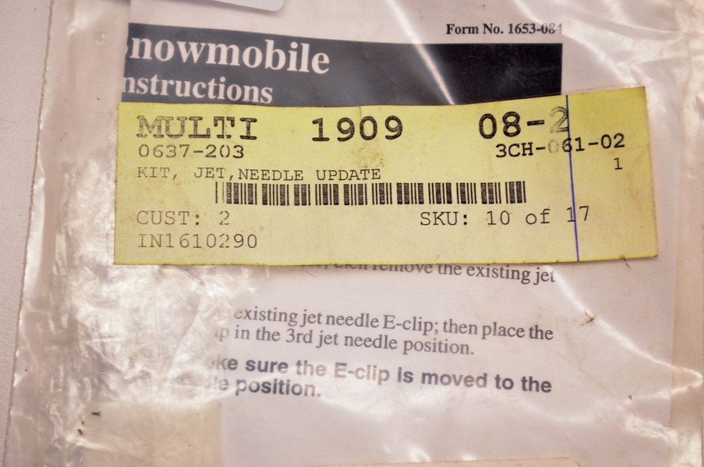 OEM Arctic Cat 0637-203 Needle Jet Kit NOS