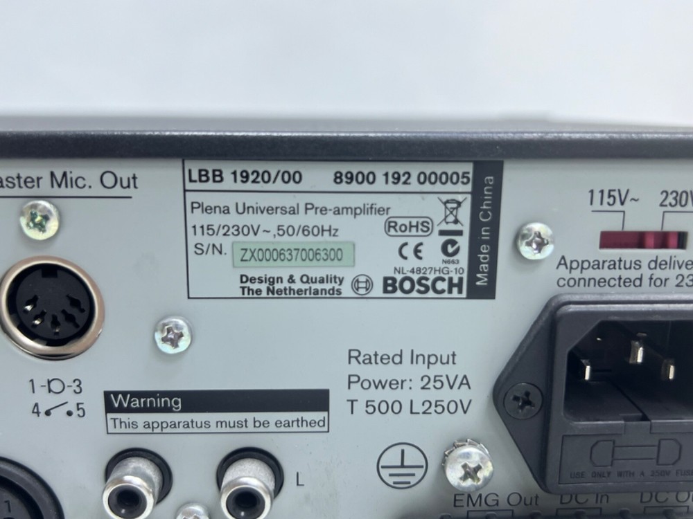 BOSCH Universal Pre-Amplifier LBB 1920/00
