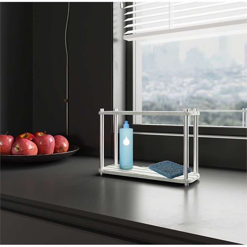 LuxeStone Two Layer Diatomite Bath and Kitchen Drying Organizer&Storage Tray