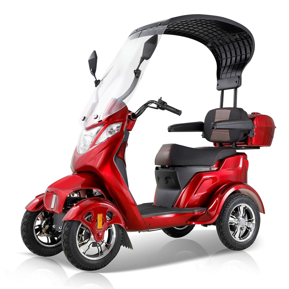 4 Wheels Powered Mobility Scooters 800W 60V20A with Canopy & Windshield
