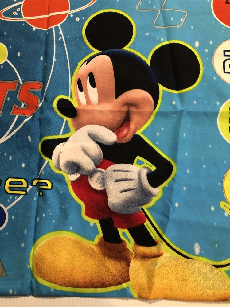 Disney Mickey Mouse Space Rocket 3 Pcs Crib Bedding Set Pillow Flat Fitted Sheet