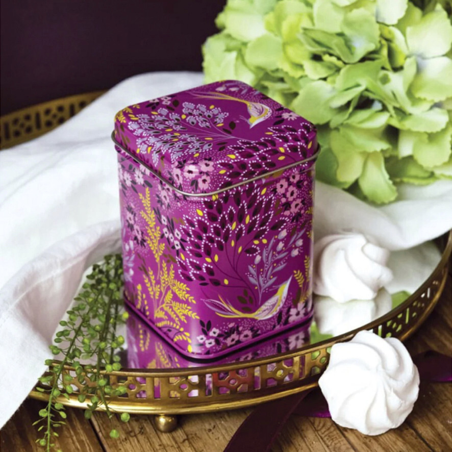4 SARA MILLER BIRD SQUARE & RECTANGULAR TIN BOX Kitchen Tea Storage Trinket Gift
