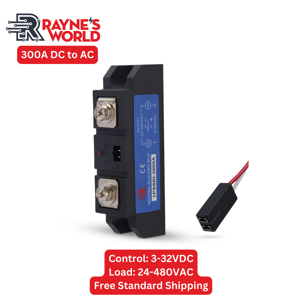 300 Amp  DA Industrial Solid State Relay-DC to AC-3-32VDC Control-24-480VAC Load