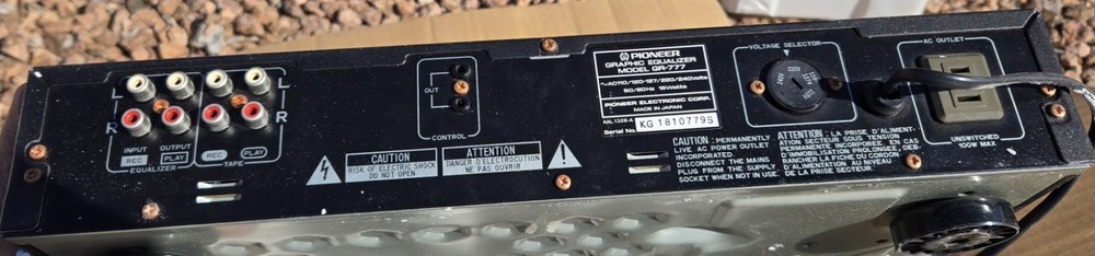 Pioneer GR-777 Stereo Graphic Equalizer
