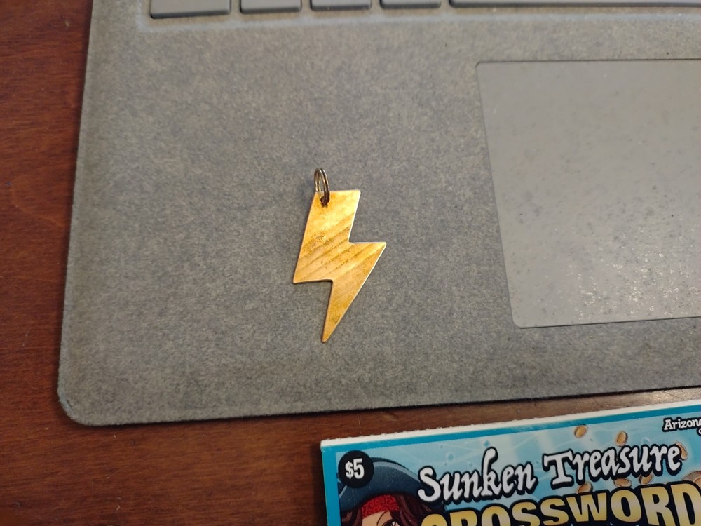 Custom Cymbal Metal Thunderflash Pend, Hand Cut, no chain,