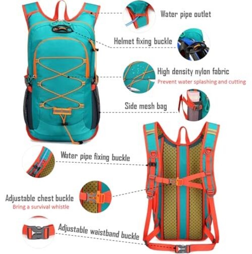 Lightweight Cycling Hydration Backpack,Large Capacity Pack for Green