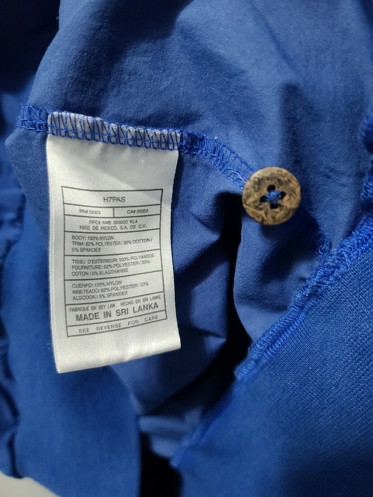 Nike Golf Mens Pullover Windbreaker Blue Long Sleeve 1/4 Button Medium B33