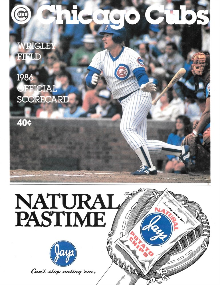 1986 Chicago Cubs Program - Versus Mets - Scored
