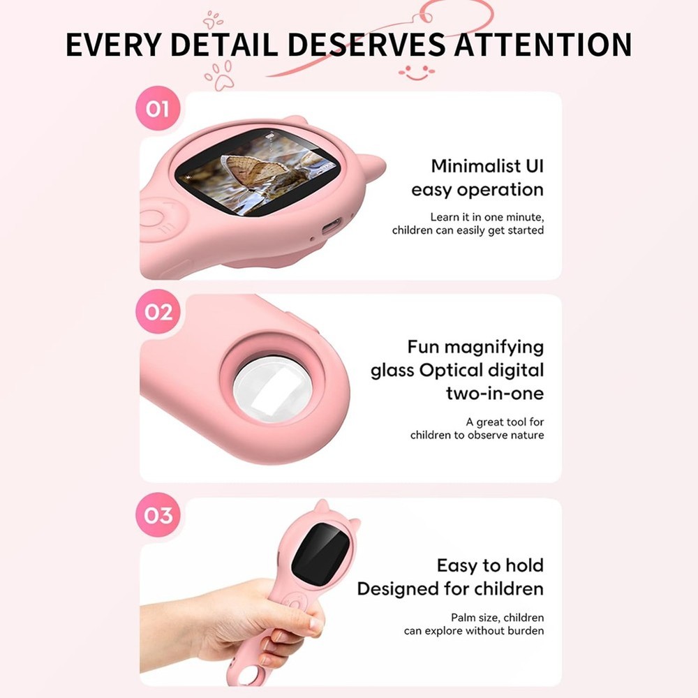 Microscope for Kids - Portable Handheld Magnifying Glass Digital Microscope3544