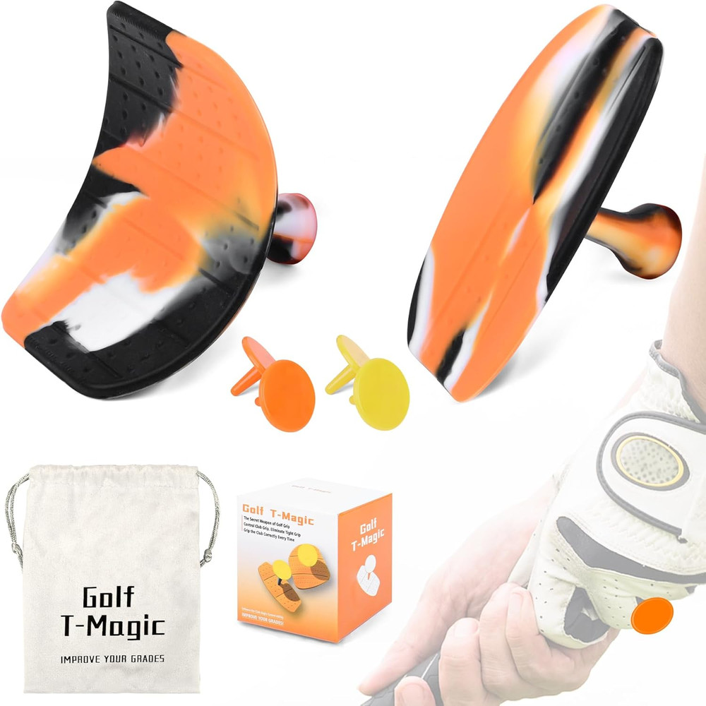Golf Swing Trainer with Ergonomic Grip Pad - Posture Correction Training Aid for