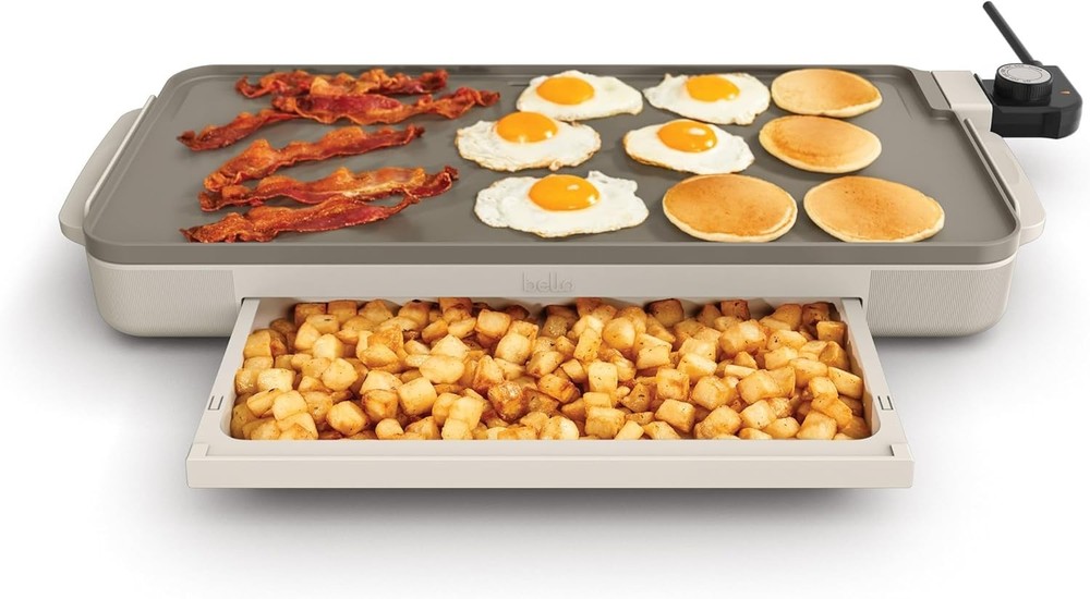 "Presto Electric Griddle With Removable Handles, Black, Black "