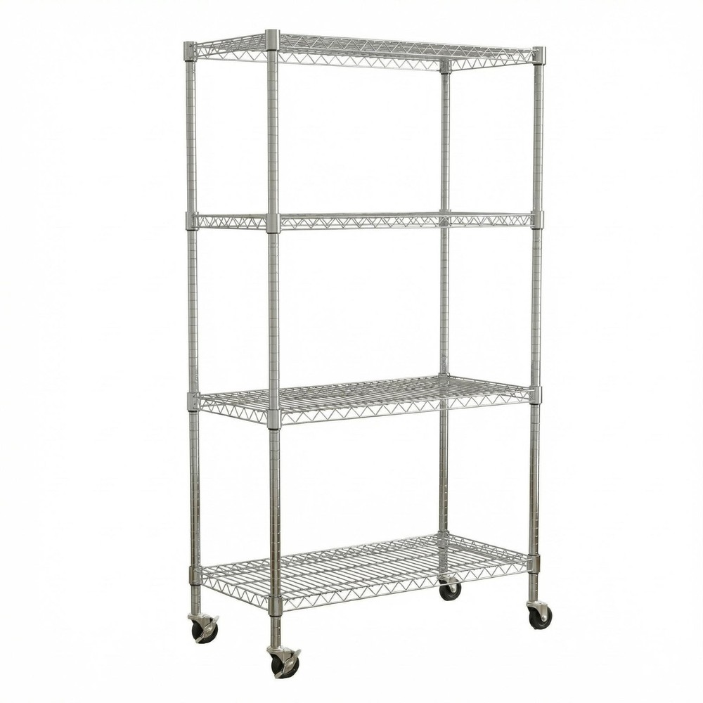 4-Tier Heavy-Duty Wire Shelving Unit Adjustable Rustproof Storage Rack