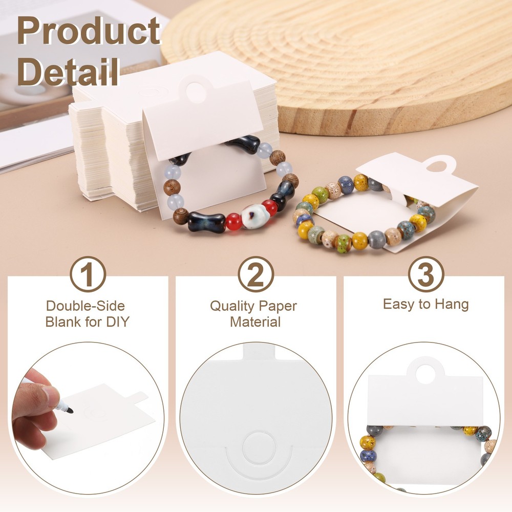 100Pcs Ring Display Cards Kraft Ring Packaging Cards White