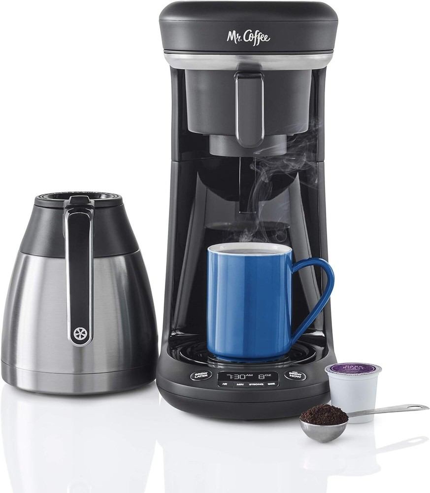 Mr. Coffee 10 Cups Single Serve Programmable Coffee Maker Machine Carafe, Black