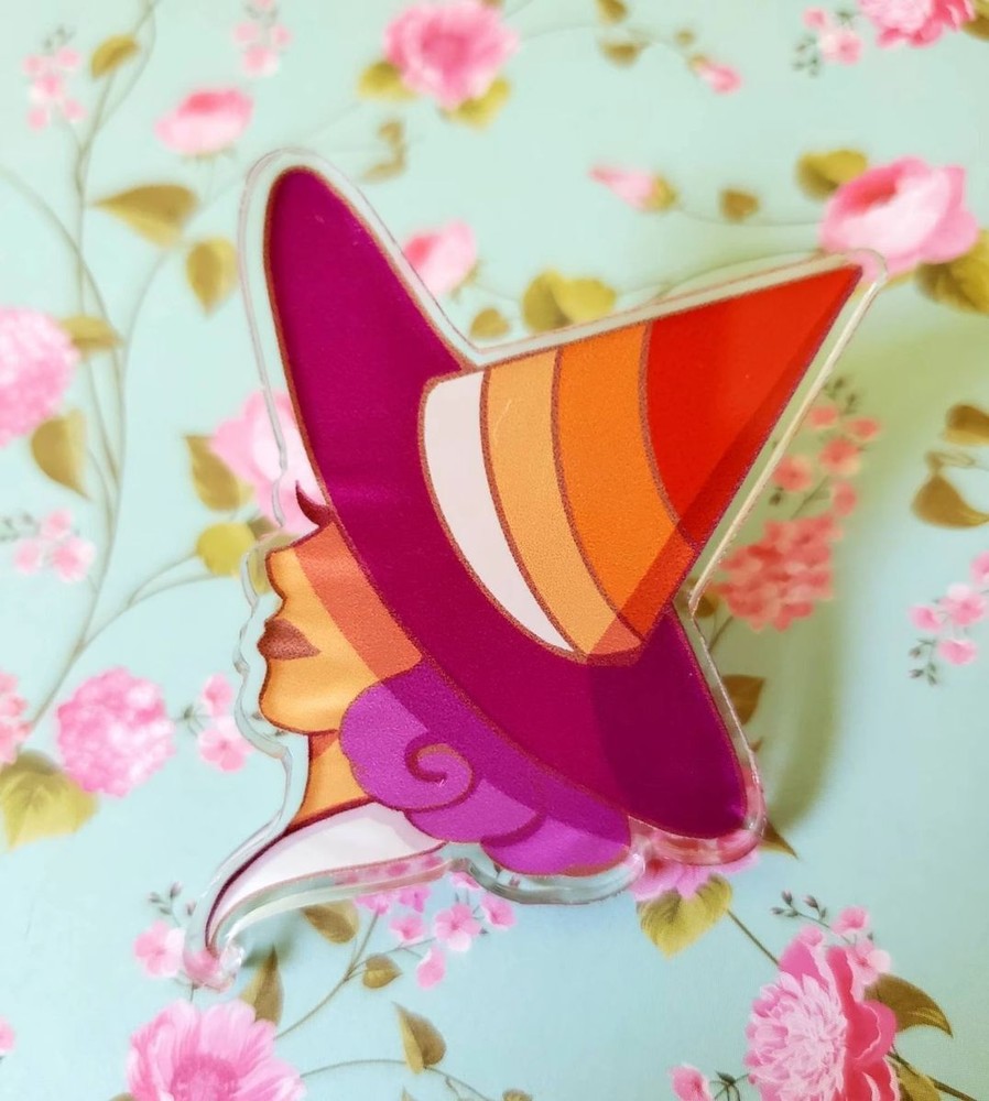 Pride Witch Acrylic Pin - Lesbian Pride