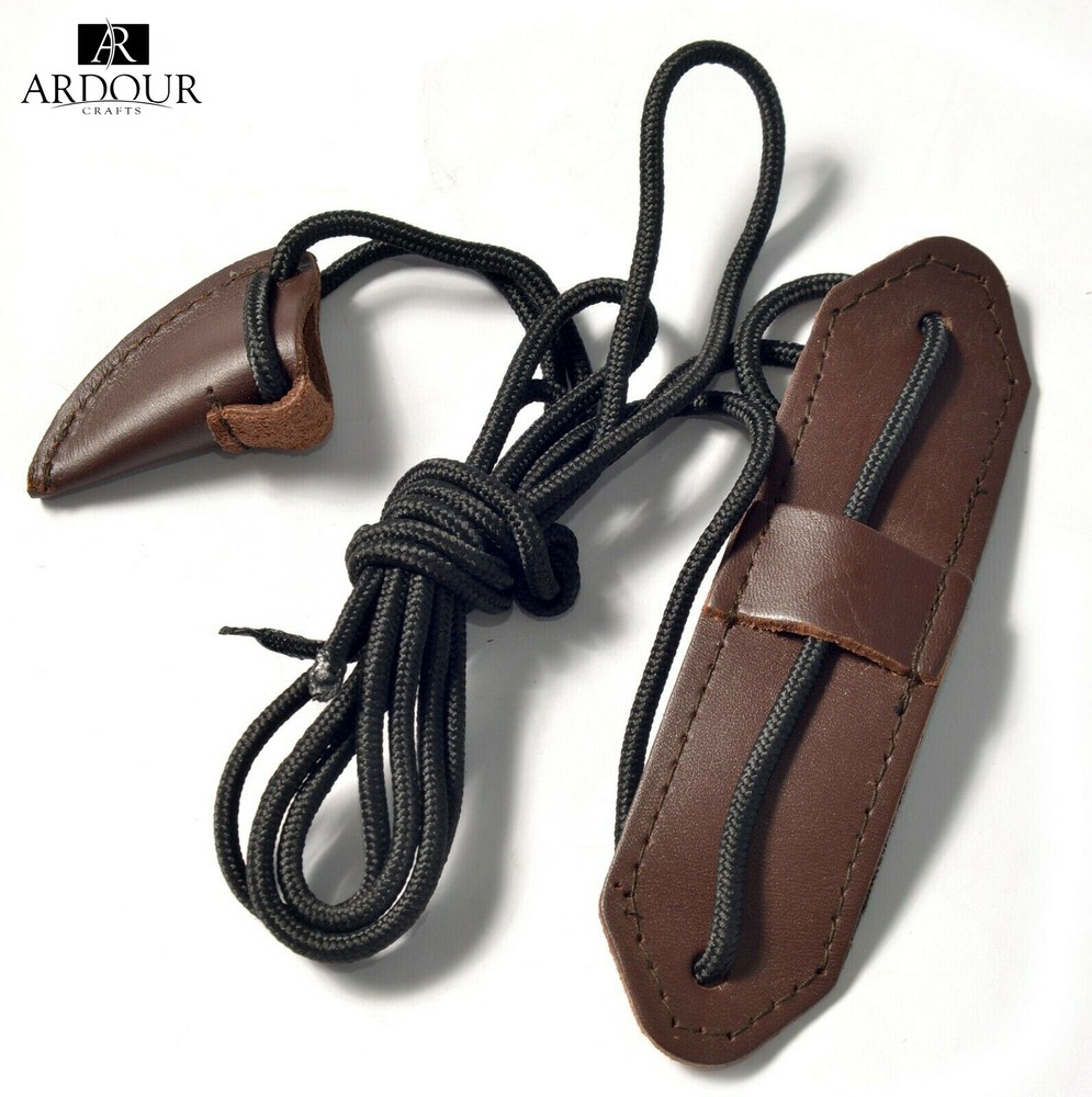 Traditional Leather Recurve Bow Stringer Brown Archery Bowstrings Tool Rope