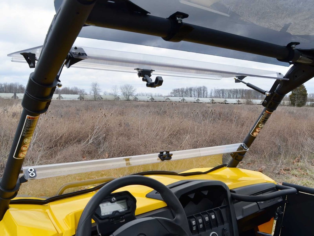 SuperATV Scratch Resistant Flip Windshield for Can-Am Commander 800 / 1000 / Max