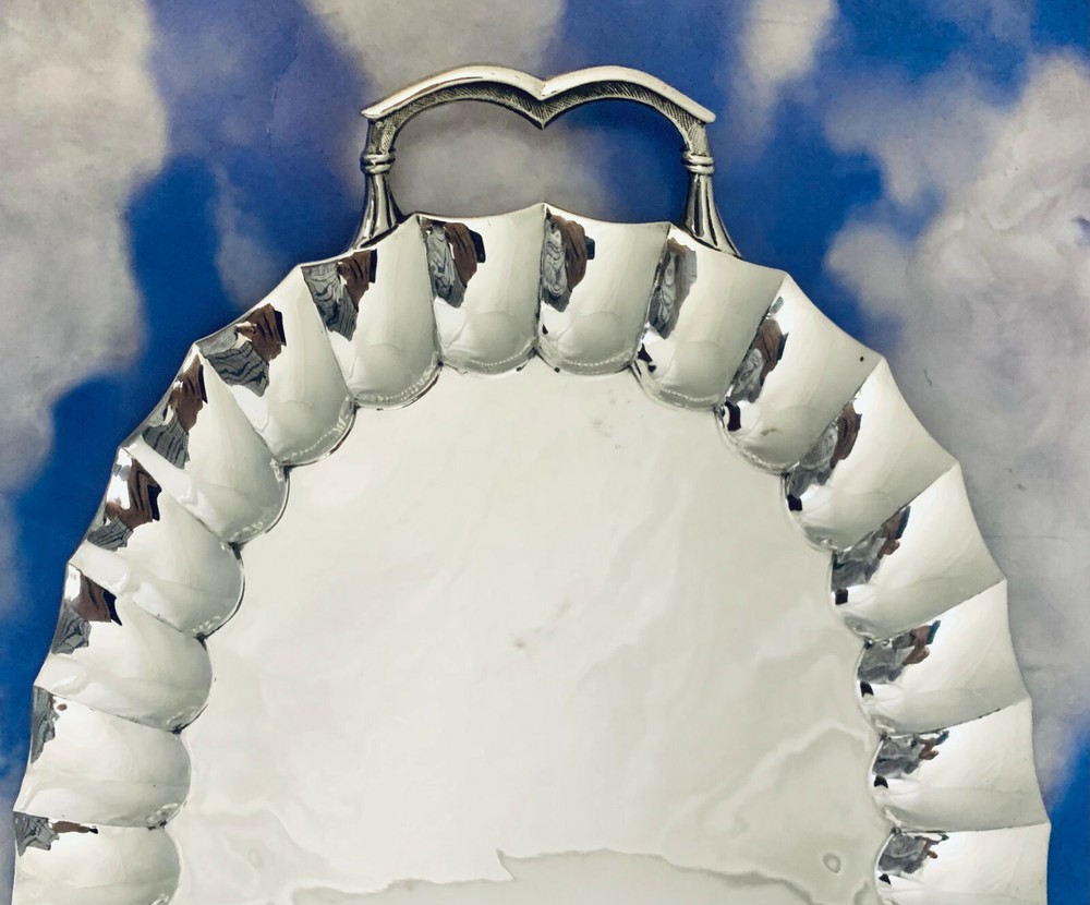 RARE LARGE MEXICAN SOLID 925 STERLING SILVER OVAL TRAY / PLATTER~ HEAVY !!!