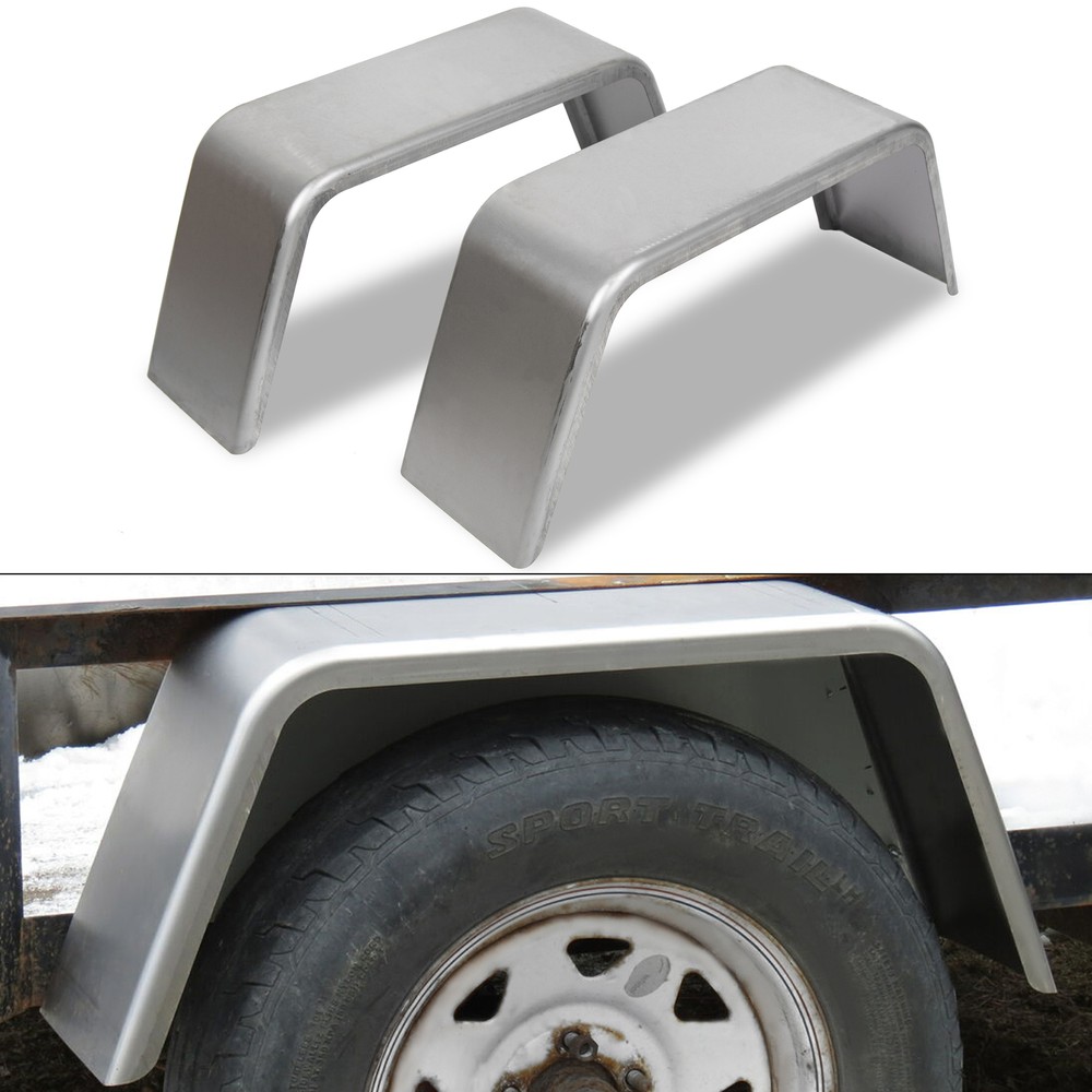 Set of 2 Square Steel Cargo Trailer Fenders Pair 14"-16" wheels 32" x 9" x 13"