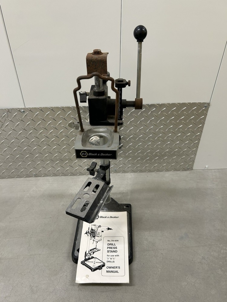Vintage Black & Decker Drill Press Stand Power Tools w/ Manual