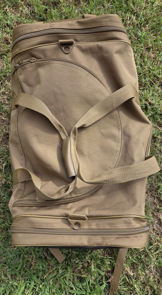Flying Circle Tactical Square Duffel Backpack Goliad Brown External Pockets