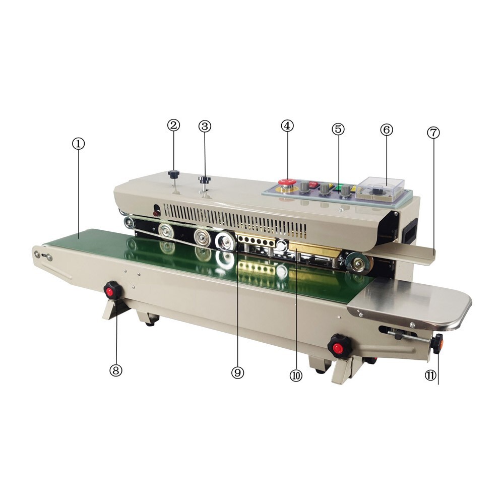 High Efficiency 110V Horizontal Sealer Continuous Plastic Bag Sealing Machine
