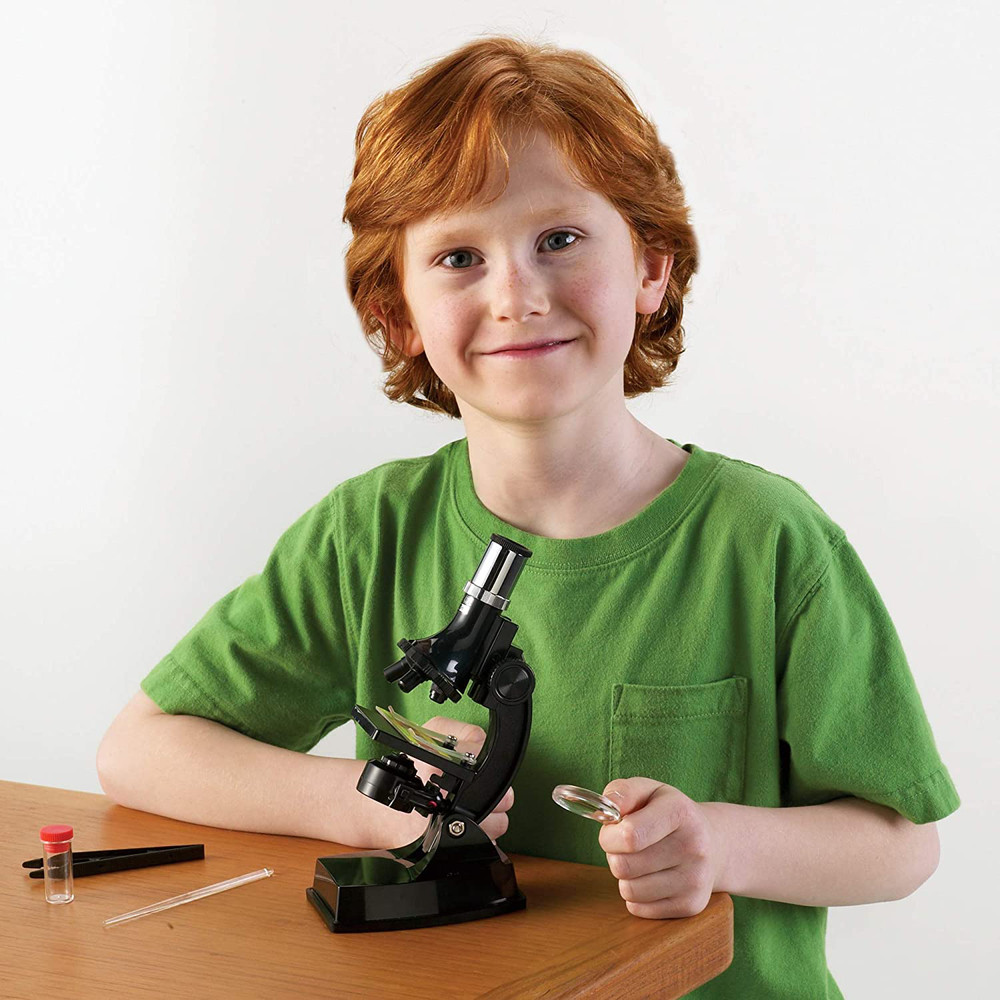 Portable Beginner Microscope Science Kit Kids Starter Compound STEM Learn 21pc