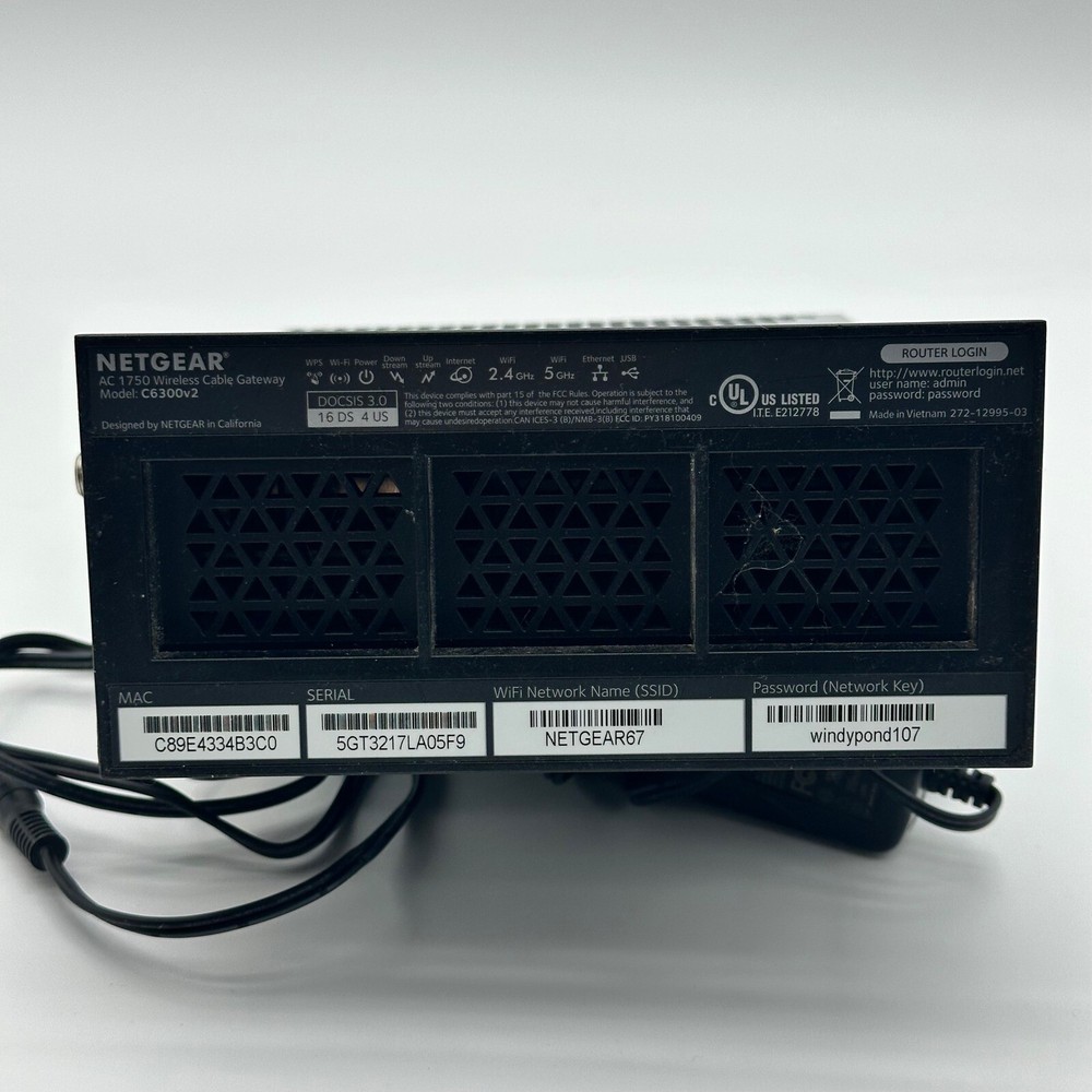 NETGEAR C6300v2 Wireless Cable Gateway