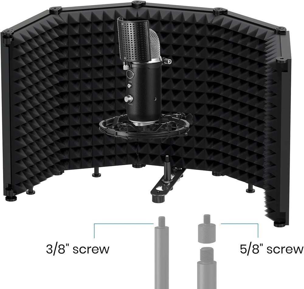 Ultimate Noise Reduction Mic Shield: Foldable Design for Studios and Broadcasts